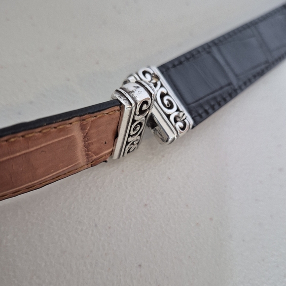 Brighton 3-Way Reversible Tan & Black Croc Embossed Leather Belt - Size 34 / L - Picture 12 of 16